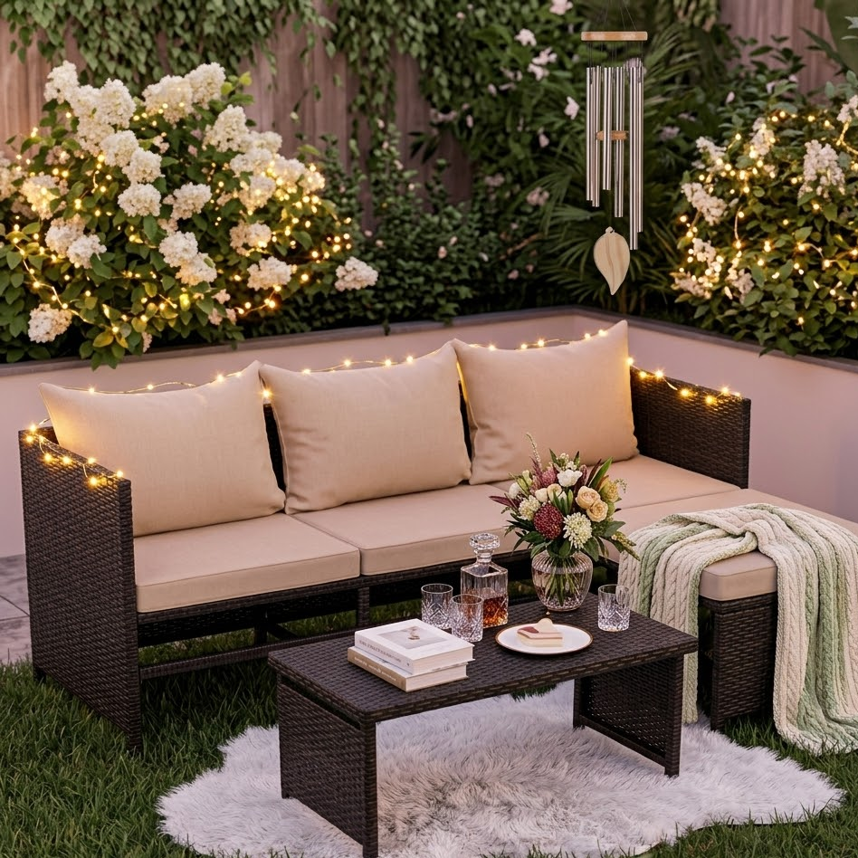 3-Piece Wicker Patio Furniture Set