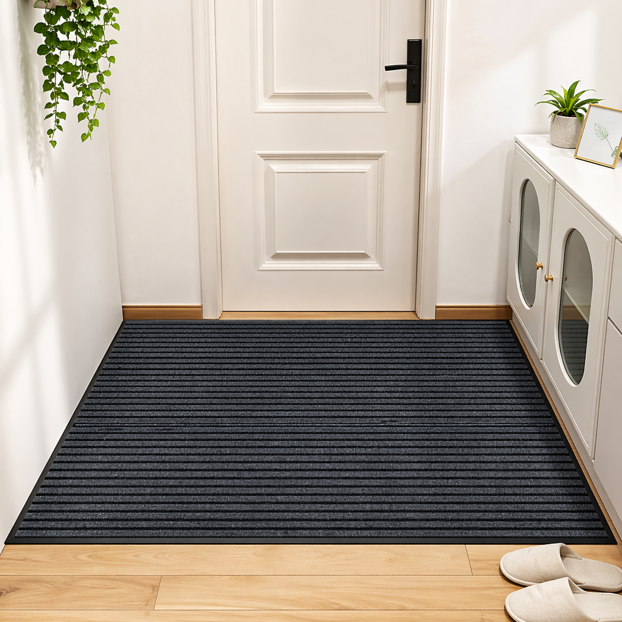Striped Rubber Bottom Corridor Rug 90x150cm